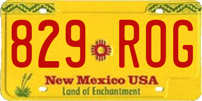 NM license plate 829ROG