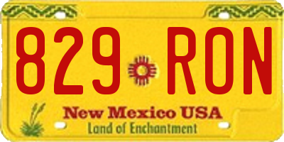NM license plate 829RON
