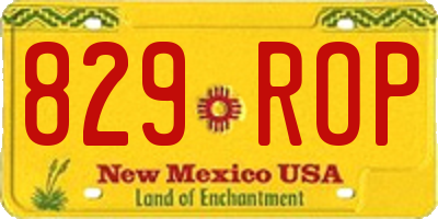 NM license plate 829ROP