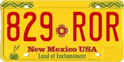 NM license plate 829ROR