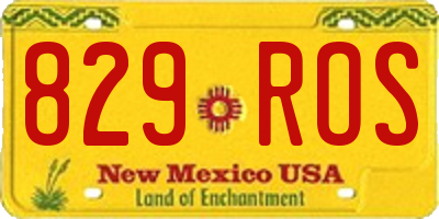 NM license plate 829ROS