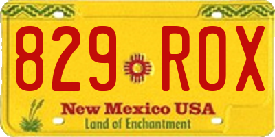 NM license plate 829ROX