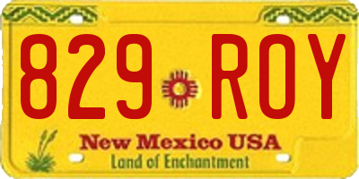 NM license plate 829ROY