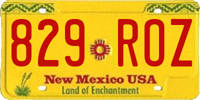NM license plate 829ROZ