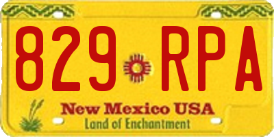 NM license plate 829RPA