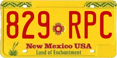 NM license plate 829RPC