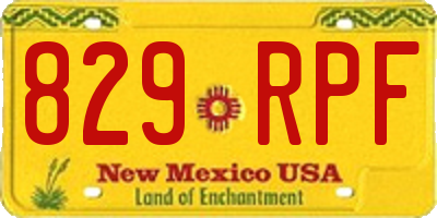 NM license plate 829RPF