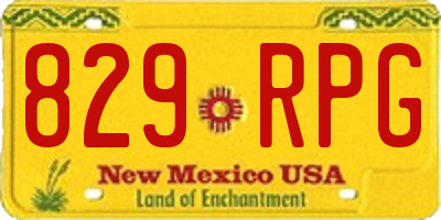 NM license plate 829RPG