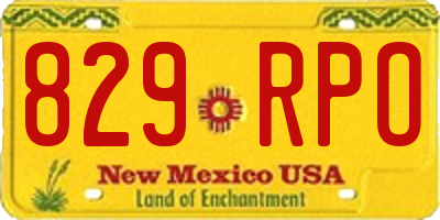 NM license plate 829RPO