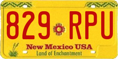 NM license plate 829RPU