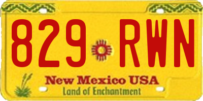 NM license plate 829RWN