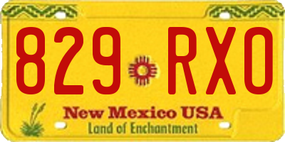 NM license plate 829RXO