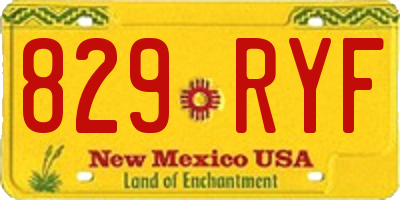 NM license plate 829RYF