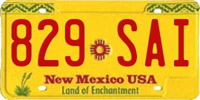 NM license plate 829SAI