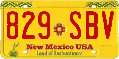 NM license plate 829SBV
