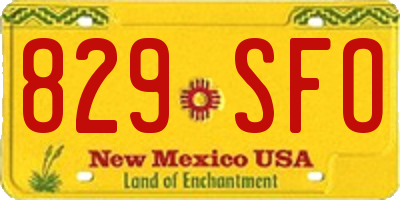 NM license plate 829SFO