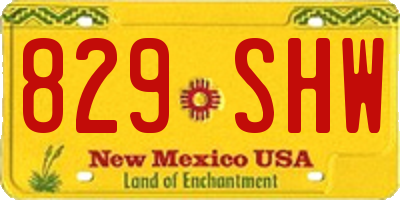 NM license plate 829SHW