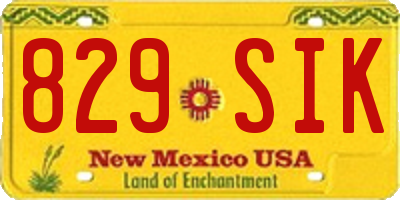 NM license plate 829SIK