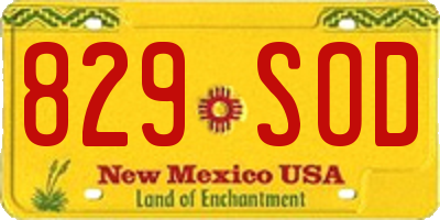 NM license plate 829SOD