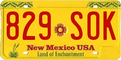 NM license plate 829SOK