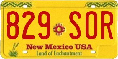 NM license plate 829SOR