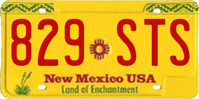 NM license plate 829STS