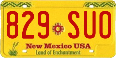 NM license plate 829SUO