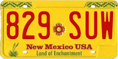 NM license plate 829SUW