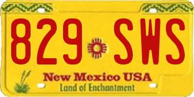 NM license plate 829SWS