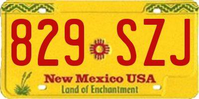 NM license plate 829SZJ