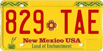 NM license plate 829TAE