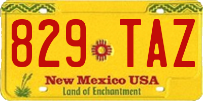 NM license plate 829TAZ