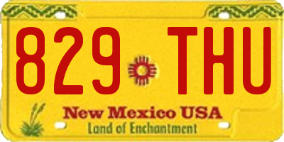 NM license plate 829THU
