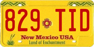 NM license plate 829TID
