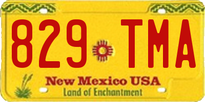 NM license plate 829TMA