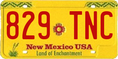 NM license plate 829TNC