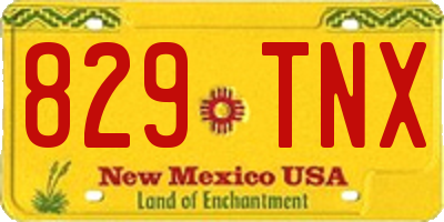 NM license plate 829TNX