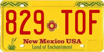 NM license plate 829TOF
