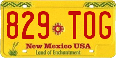 NM license plate 829TOG