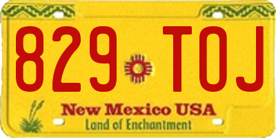 NM license plate 829TOJ