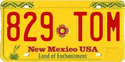 NM license plate 829TOM