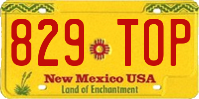 NM license plate 829TOP