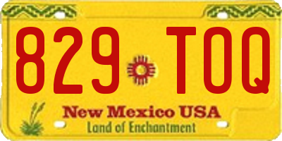 NM license plate 829TOQ