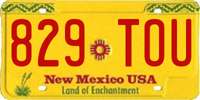 NM license plate 829TOU