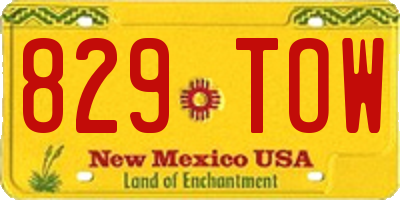 NM license plate 829TOW