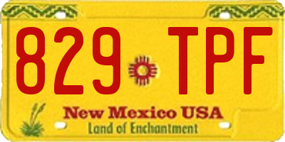 NM license plate 829TPF