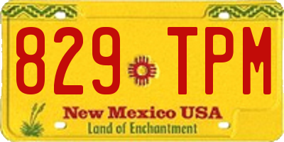 NM license plate 829TPM