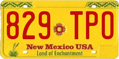 NM license plate 829TPO