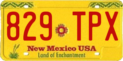 NM license plate 829TPX