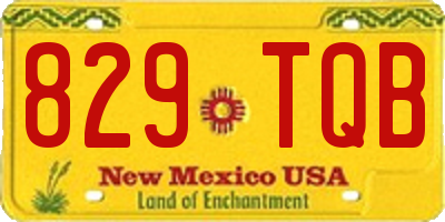 NM license plate 829TQB